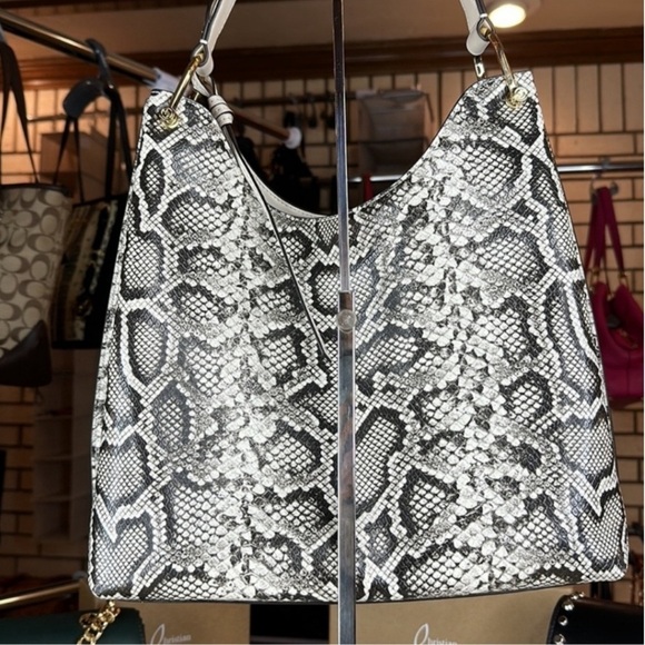 MICHAEL KORS Joan Large Shoulder Hobo Python Print Leather Bag, NWOT - Picture 7 of 15